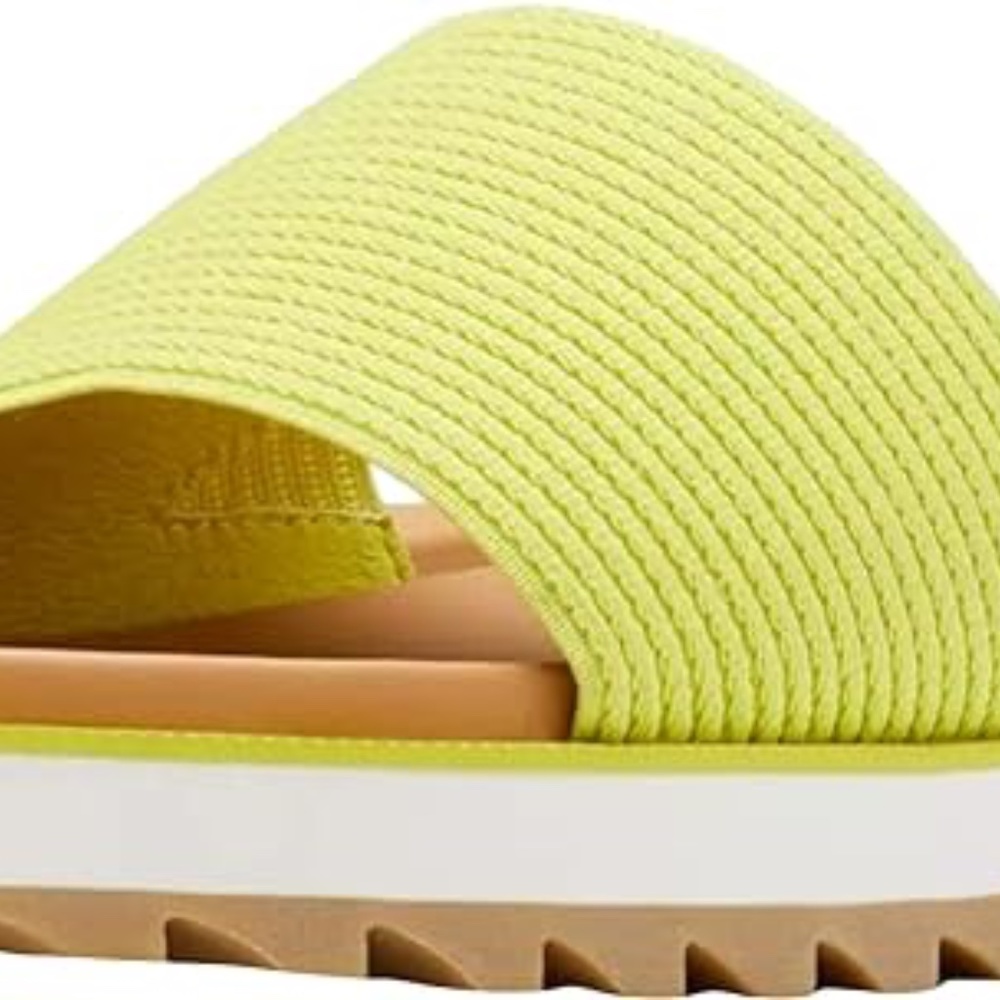 SOREL lime green slide NWOT